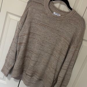 Old Navy Women's Heathered Brown Crew Neck Sweater